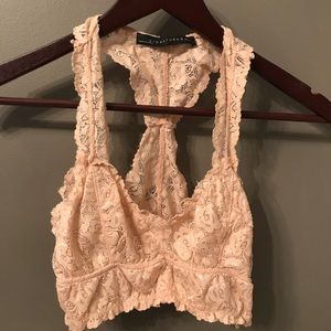 Light pink lace bralette